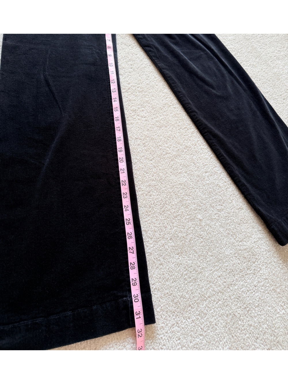 Maeve Anthropologie The Colette Black Corduroy Wide Leg Crop Pants Size 26 - Picture 7 of 8